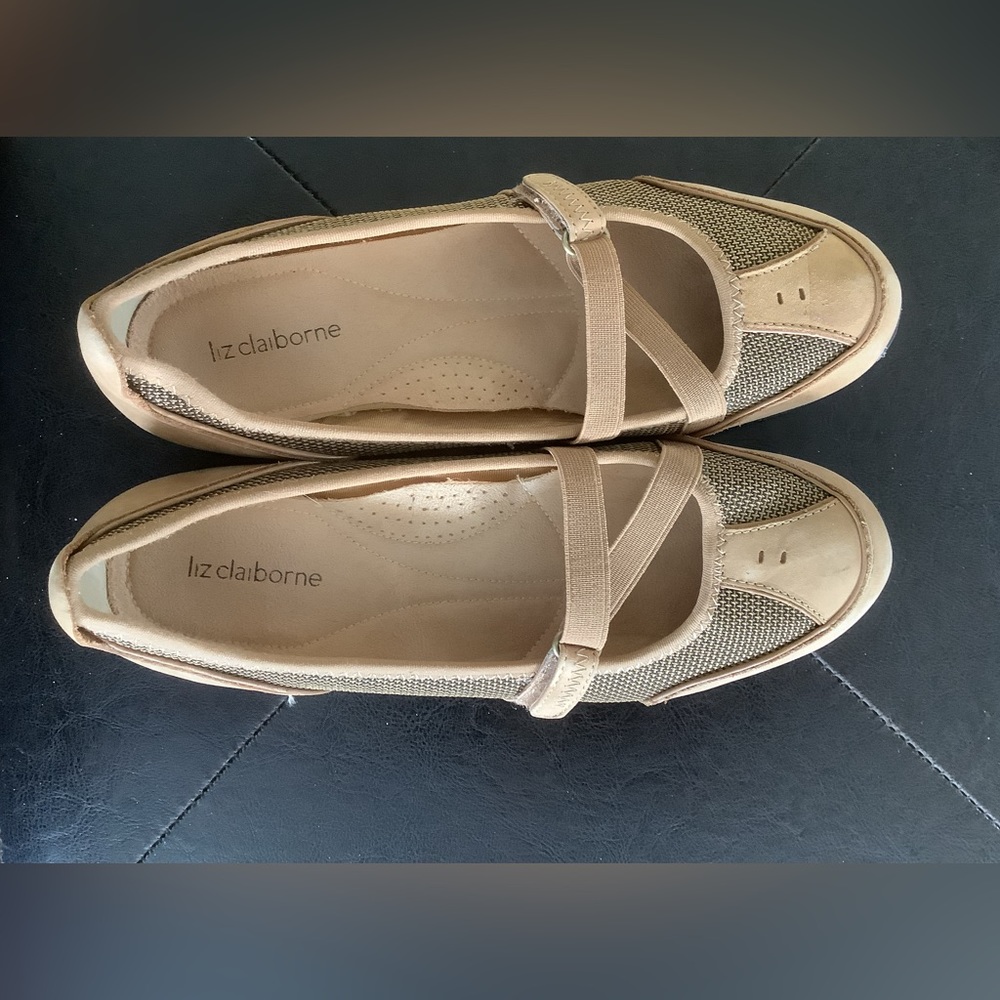 Liz Claiborne Beige Suede and Canvas Shoes